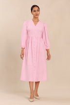 Au Vie Pink & White Gingham Dress – Women’s Summer Fashion Dubai & Qatar